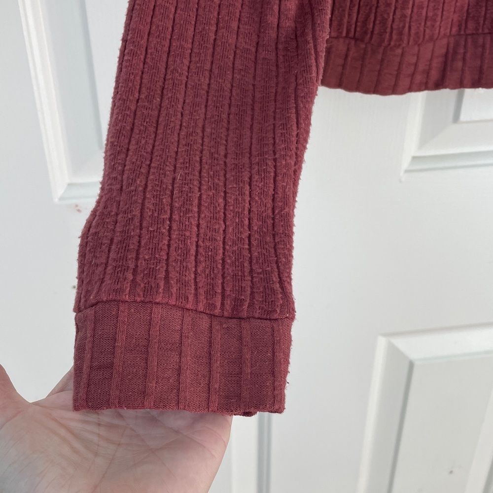 Sundays Ribbed Cardigan - Rust Red - Picture 5 of 8